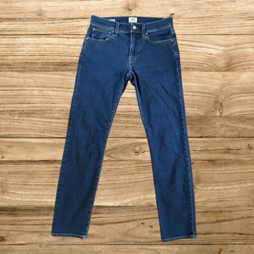 J.Crew Men's Jeans 484‎ 29x32 Slim Tapered Blue Denim  Stretch Button and Zip